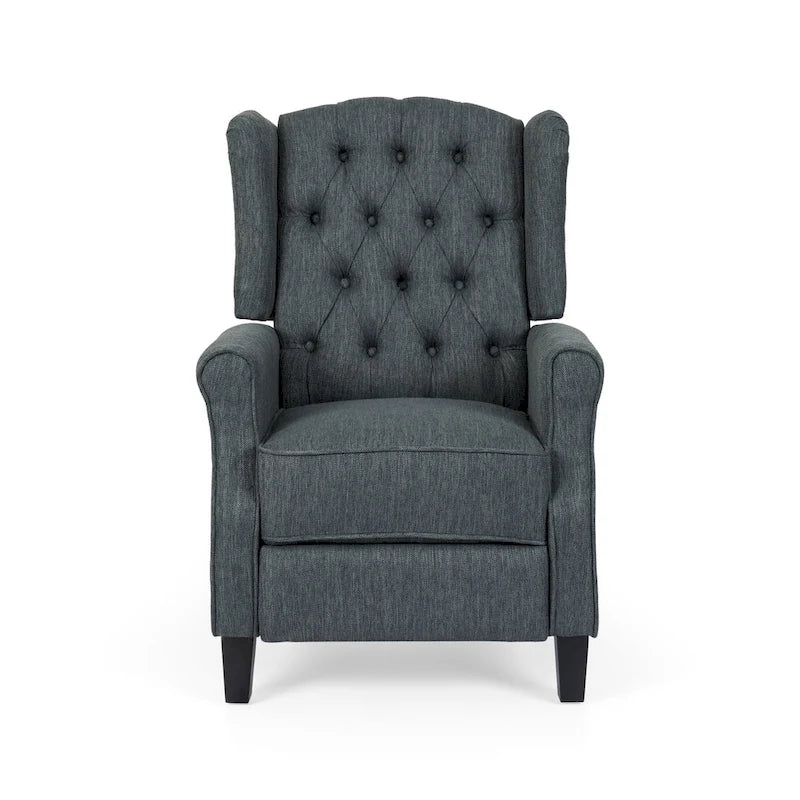 Fauteuil inclinable contemporain en tissu capitonné avec dossier rabattable