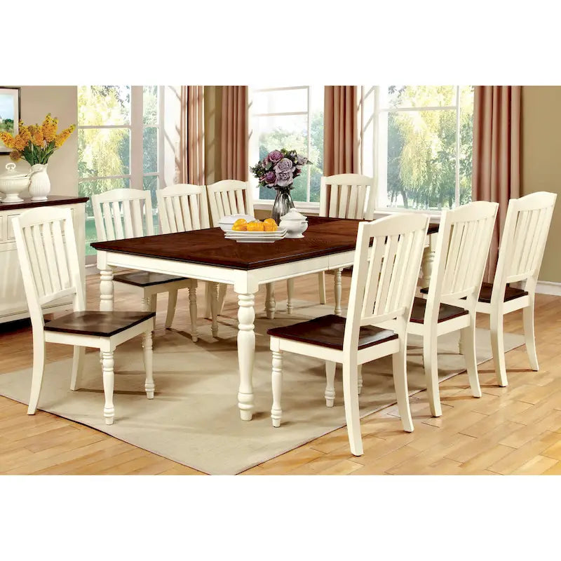 Table à manger extensible bicolore – 152 à 198 cm
