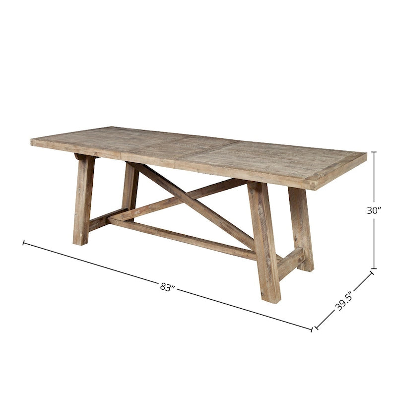Table à manger extensible, aspect bois flotté