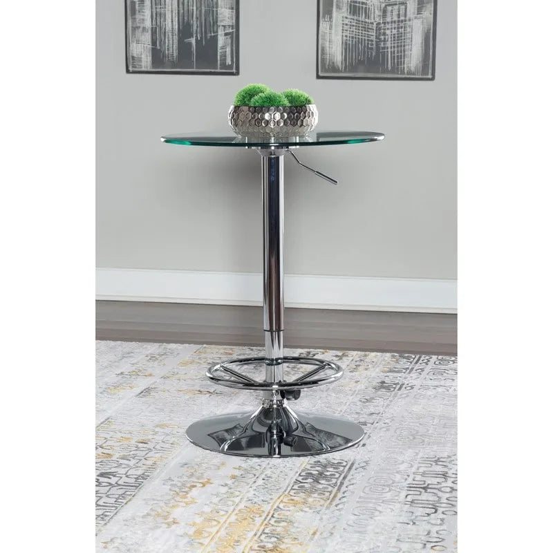 Table de bar ronde réglable - Chrome