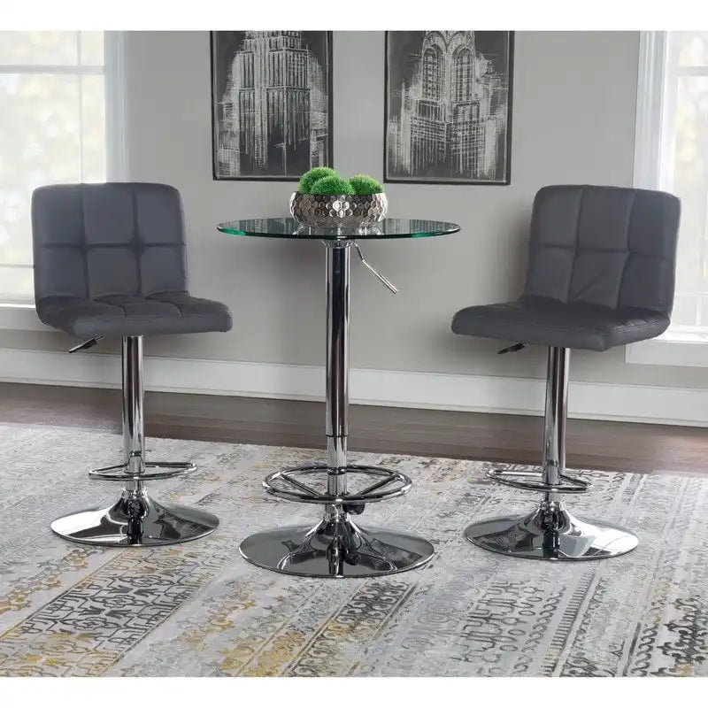 Table de bar ronde réglable - Chrome
