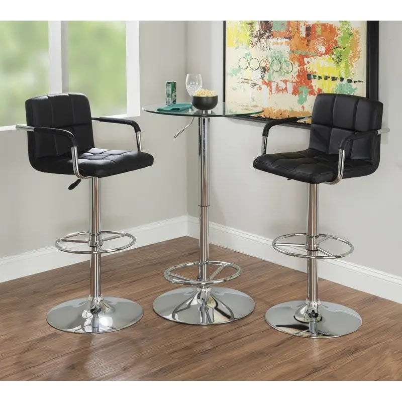 Table de bar ronde réglable - Chrome