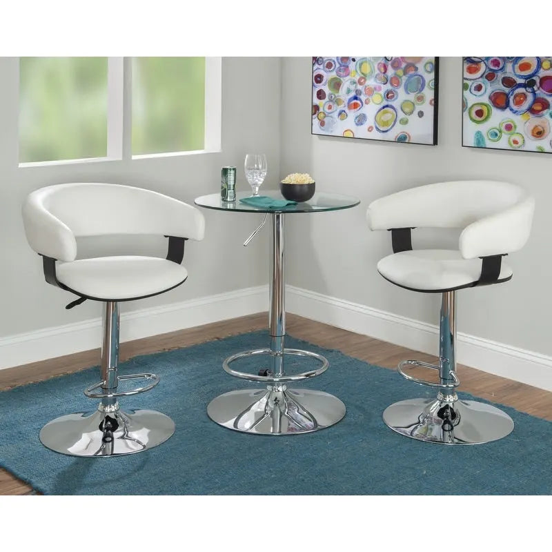 Table de bar ronde réglable - Chrome