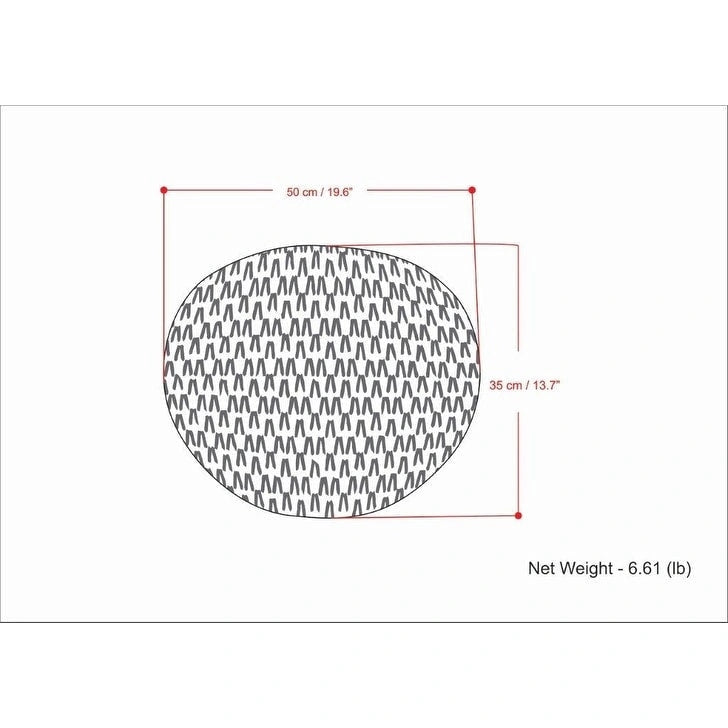 Pouf tricoté rond extérieur/intérieur – Polyester recyclé gris clair