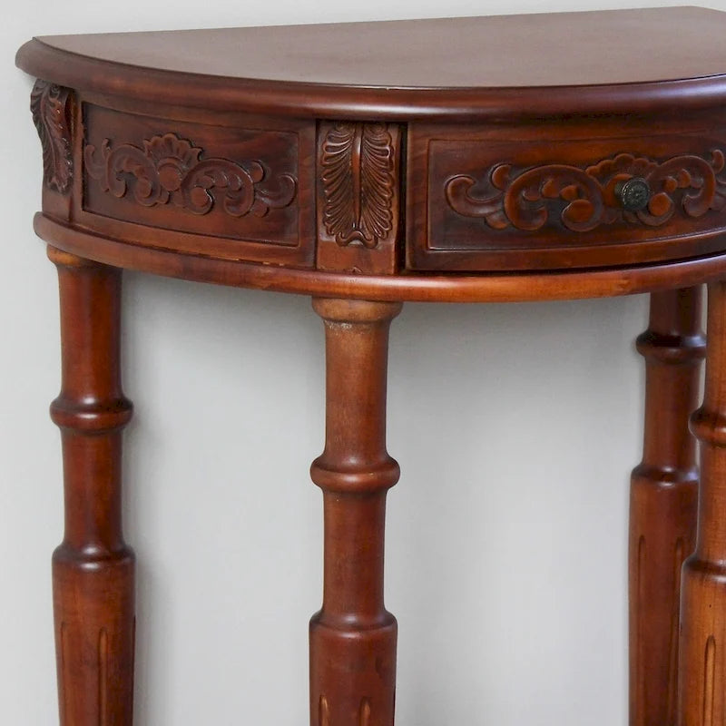 Console à deux niveaux sculptée