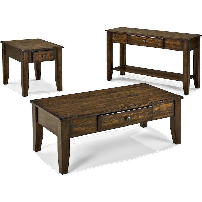 Bureau-Crédence avec Rangement - Merisier Sélectionné