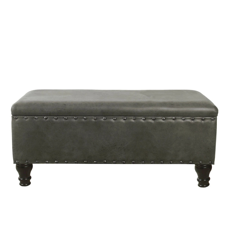 HomePop Storage Bench with Nail head Trim