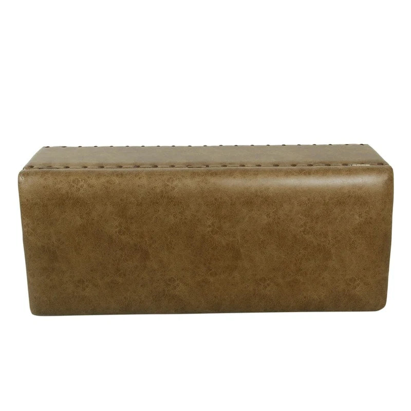 Banc de rangement garni de clous décoratifs
