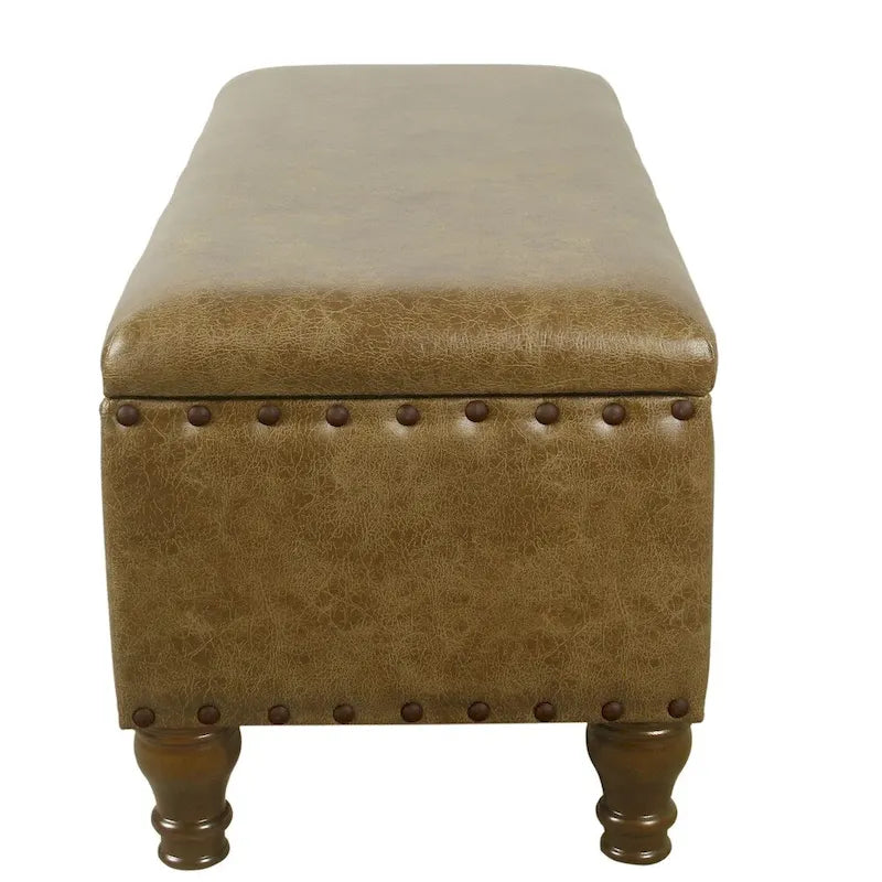 Banc de rangement garni de clous décoratifs