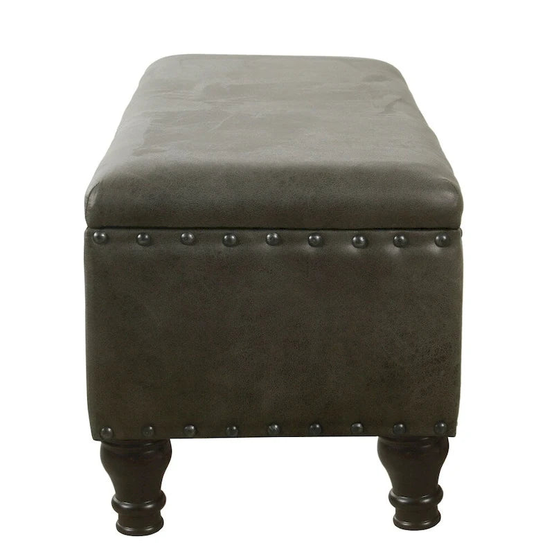 Banc de rangement garni de clous décoratifs