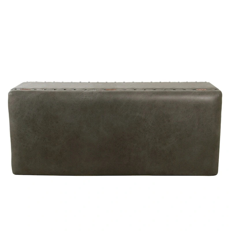 Banc de rangement garni de clous décoratifs