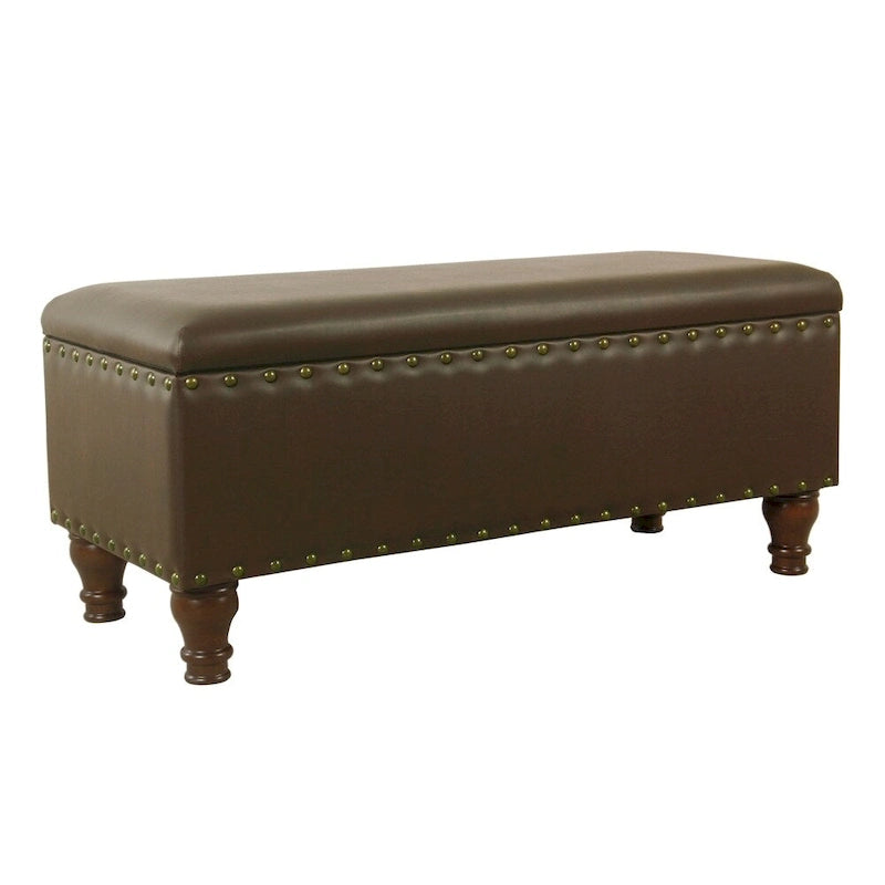 Banc de rangement garni de clous décoratifs