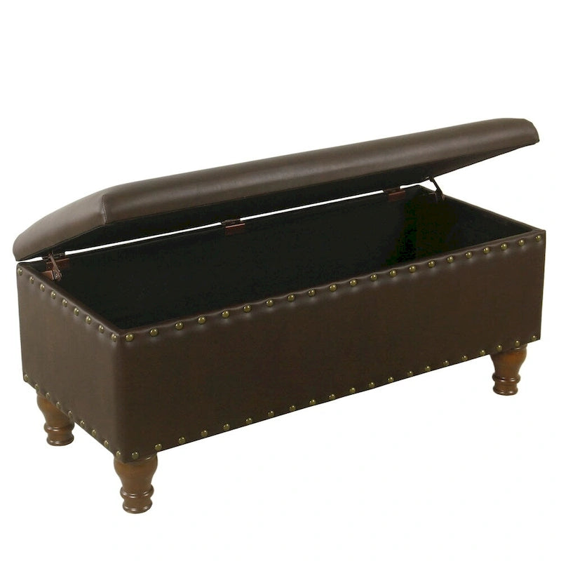 Banc de rangement garni de clous décoratifs