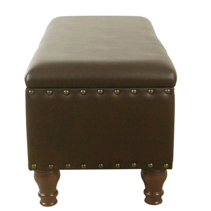Banc de rangement garni de clous décoratifs