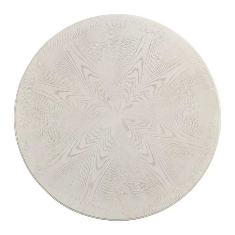 Table de jeu ronde en bois blanc antique traditionnelle de 54 pouces