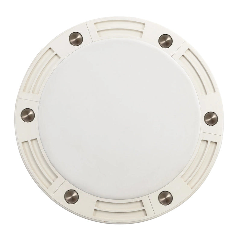 Table de jeu ronde en bois blanc antique traditionnelle de 54 pouces