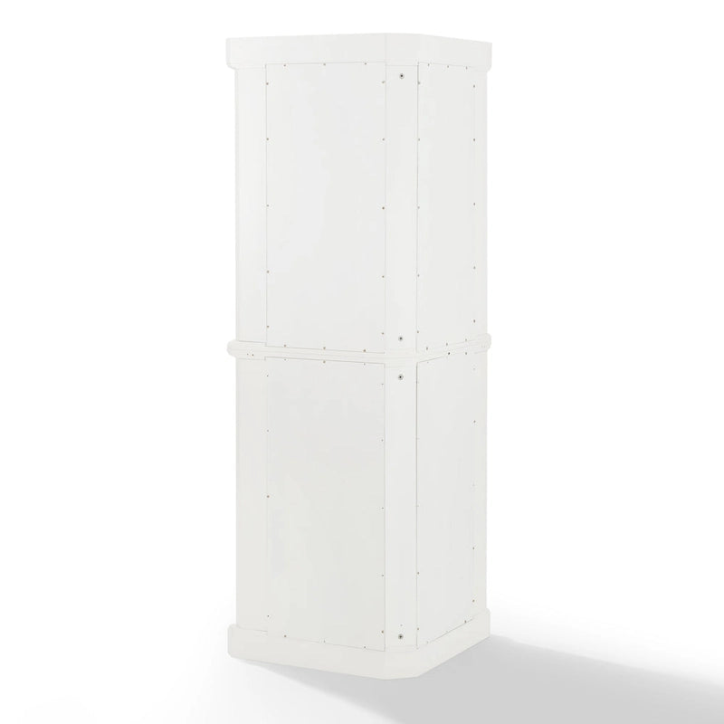 Garde-manger d'angle haut avec portes à moulures – Blanc