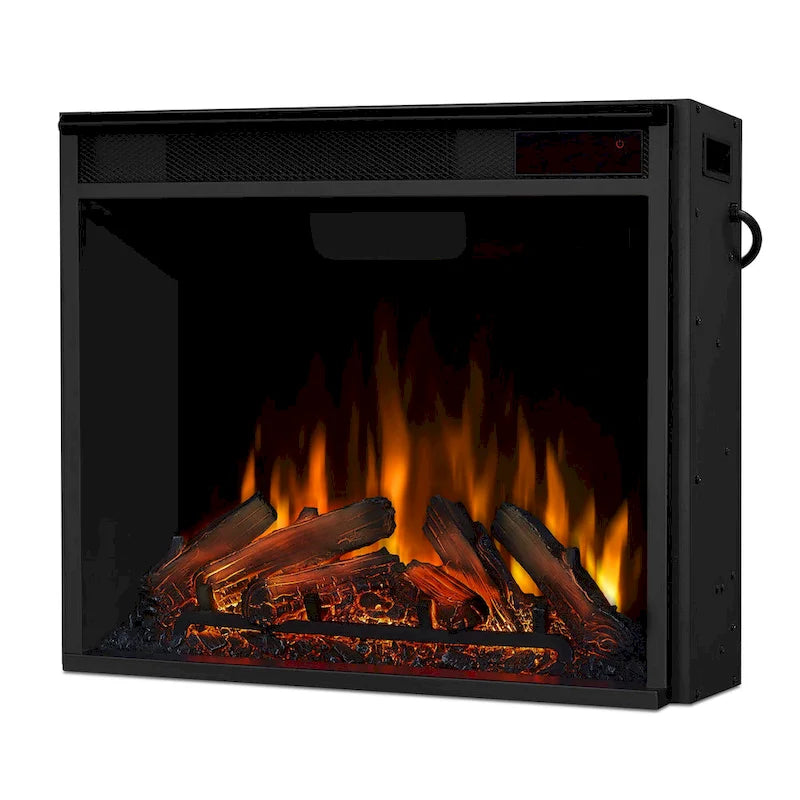 Meuble TV électrique de 67 pouces avec cheminée – Noyer foncé