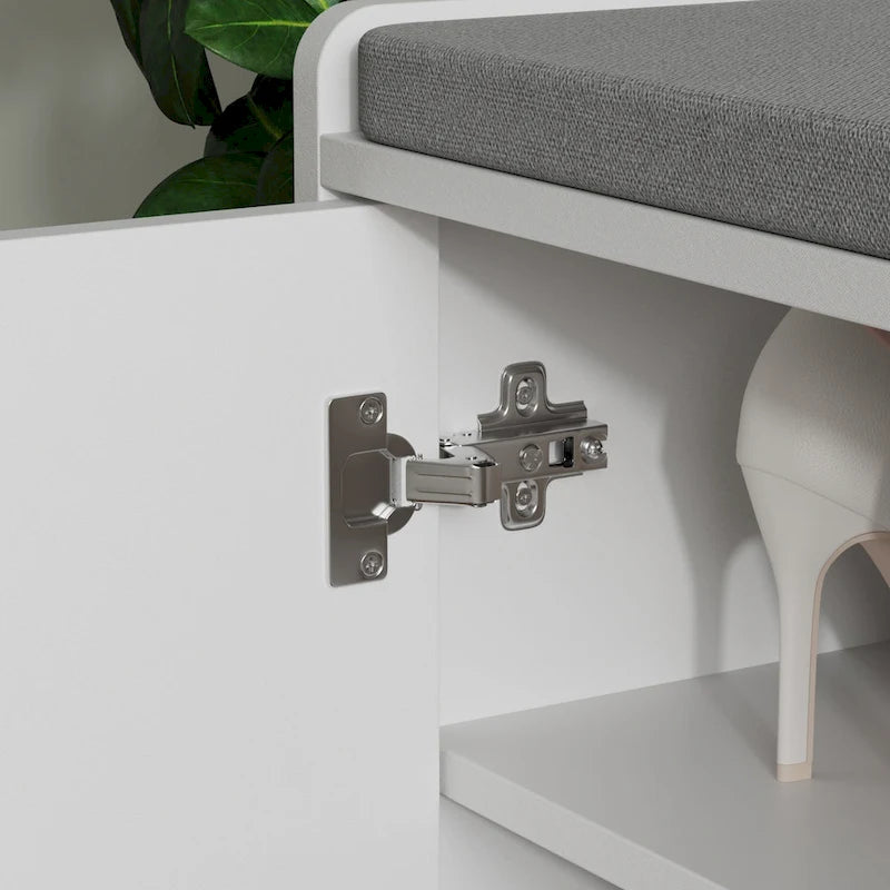 Banc de rangement pour chaussures, meuble d'entrée avec rangement, armoire de porte, coussiné