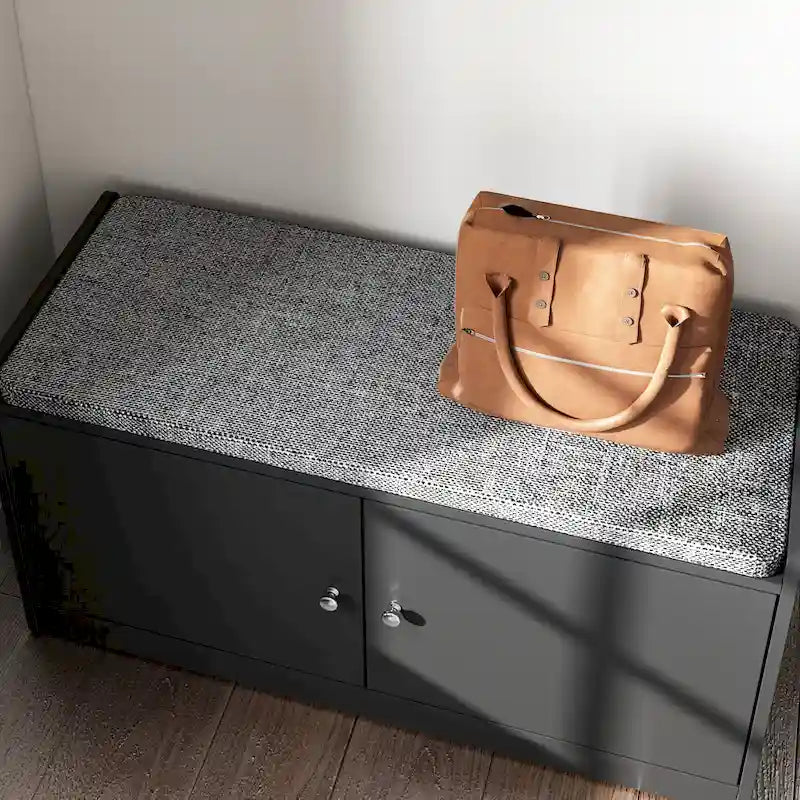 Banc de rangement pour chaussures, meuble d'entrée avec rangement, armoire de porte, coussiné