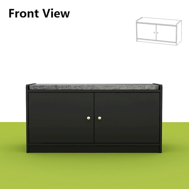 Banc de rangement pour chaussures, meuble d'entrée avec rangement, armoire de porte, coussiné