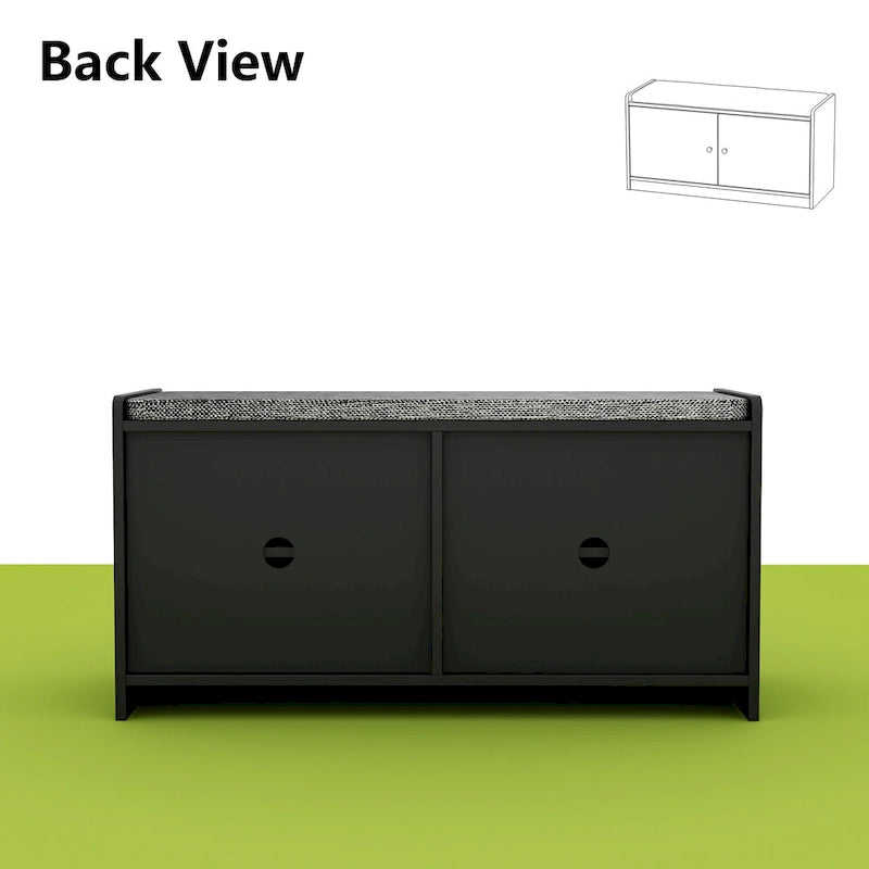 Banc de rangement pour chaussures, meuble d'entrée avec rangement, armoire de porte, coussiné