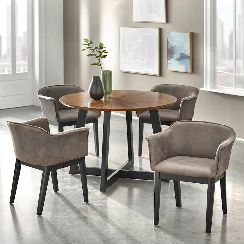 Table à manger ronde de style milieu du siècle