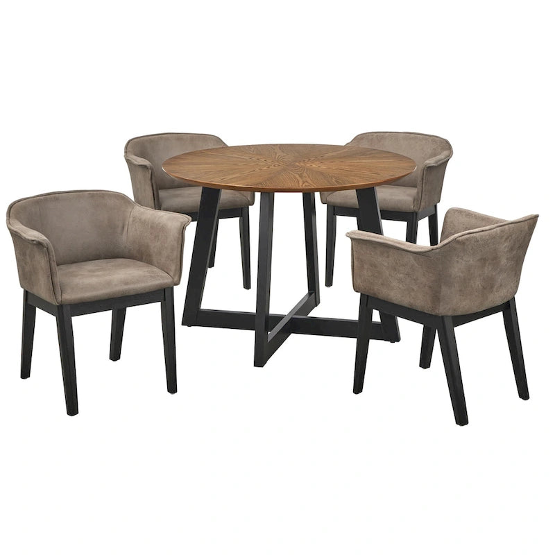 Table à manger ronde de style milieu du siècle