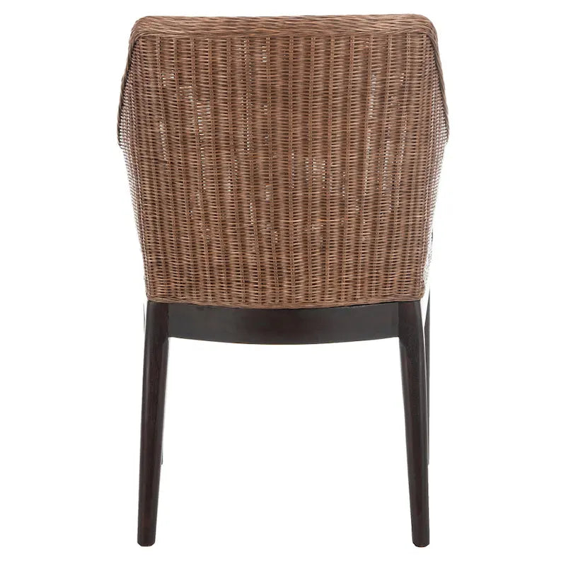 Chaise de salle à manger en rotin avec coussin en coton - Multicolore/Marron