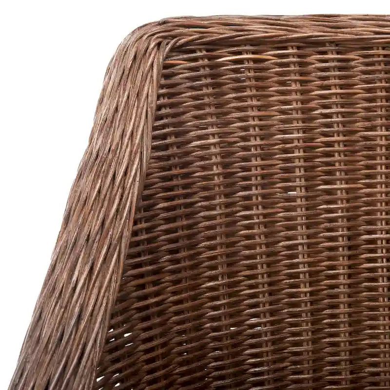 Chaise de salle à manger en rotin avec coussin en coton - Multicolore/Marron