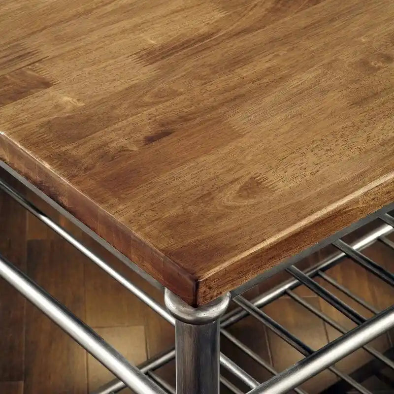 Table de cuisine utilitaire style billot en bois massif, style français classique - 52 larg. x 25 prof. x 36 haut.