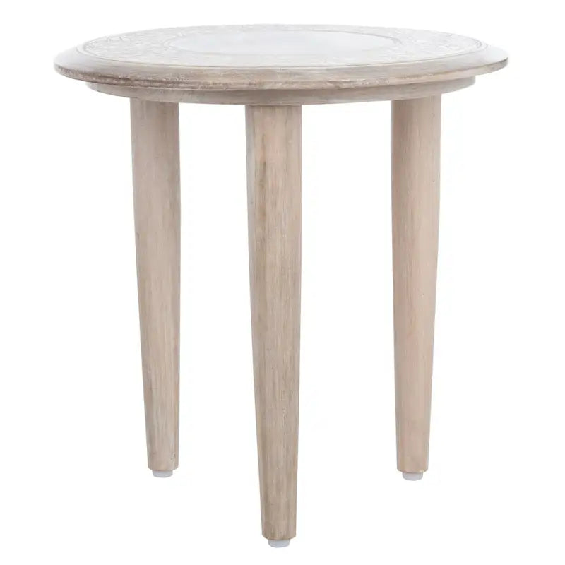 Table d'appoint en bois de manguier sculpté - 17Lx17Px18H