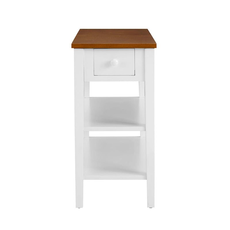 Table d'appoint étroite avec ports de chargement USB