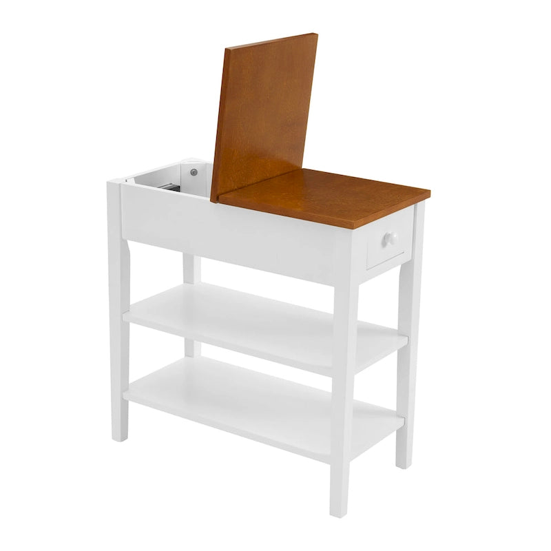 Table d'appoint étroite avec ports de chargement USB