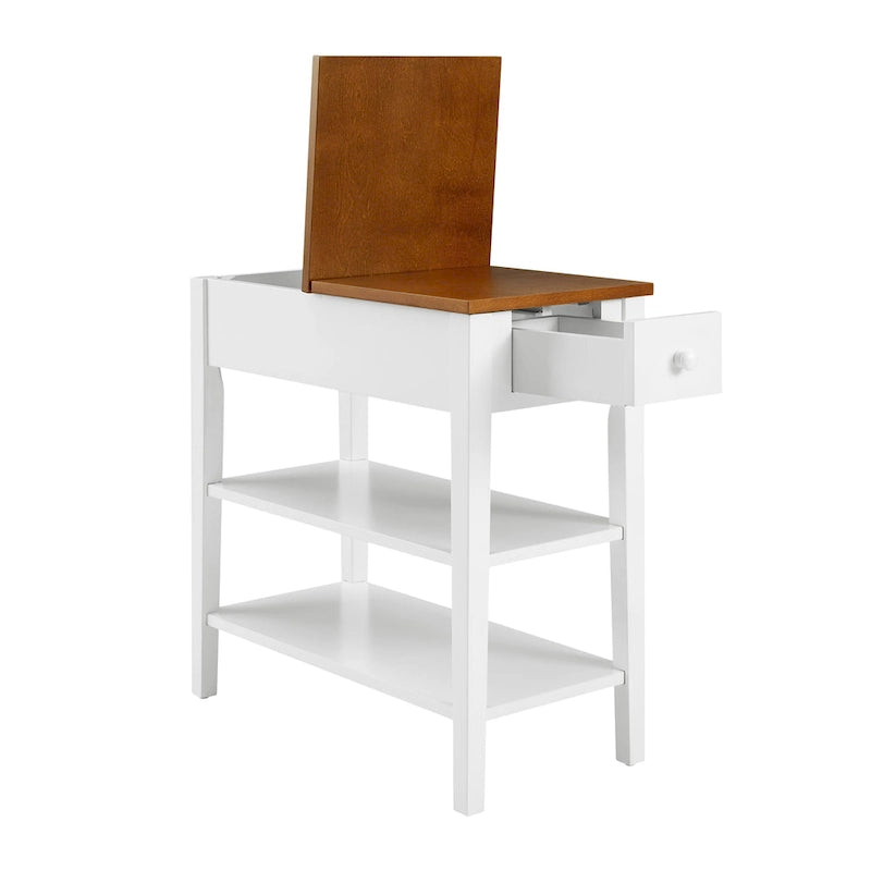 Table d'appoint étroite avec ports de chargement USB