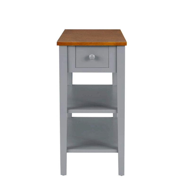 Table d'appoint étroite avec ports de chargement USB