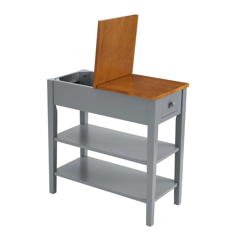 Table d'appoint étroite avec ports de chargement USB