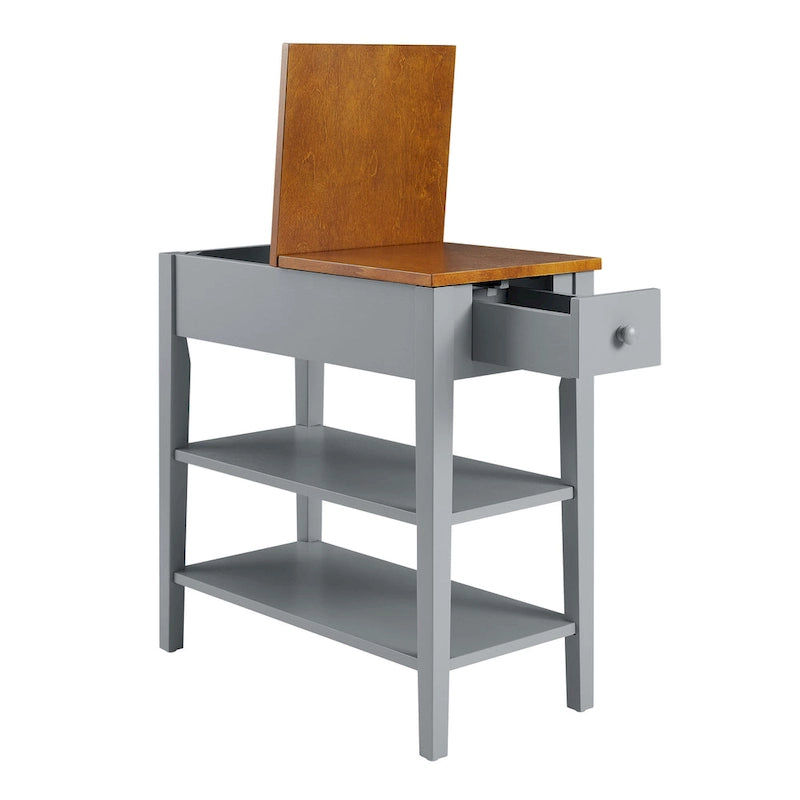 Table d'appoint étroite avec ports de chargement USB