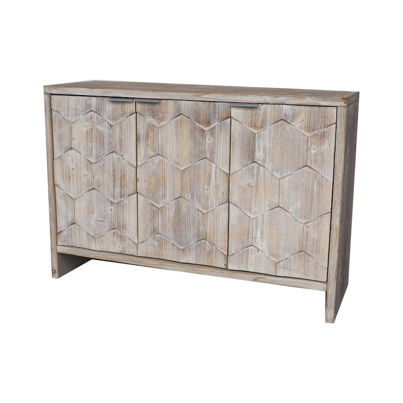 Meuble d'appoint 3 portes en bois, buffet de rangement