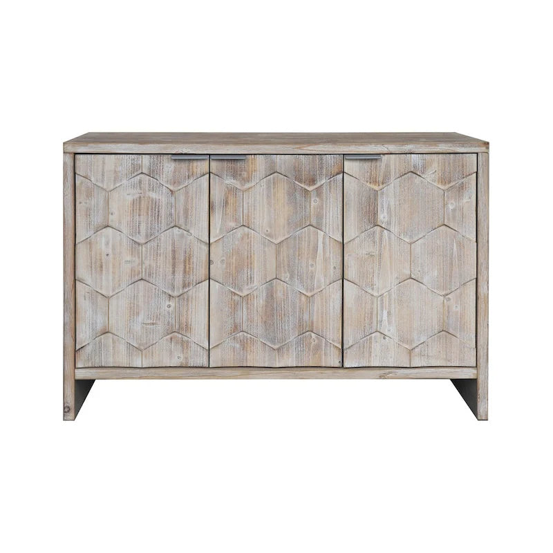 Meuble d'appoint 3 portes en bois, buffet de rangement