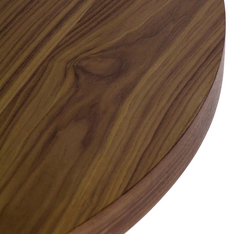 Table de salle à manger ronde de 119,4 cm, acier brossé croisé en X, bois noyer brun