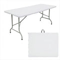 Table pliante rectangulaire en plastique de 1,8 m, blanche