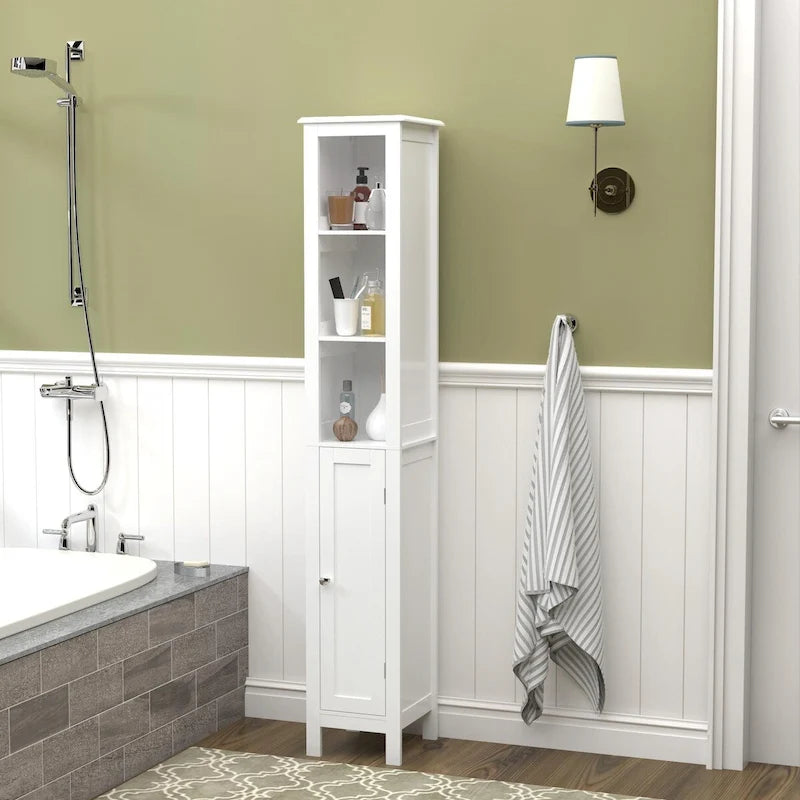 Meuble de rangement de salle de bain avec étagères réglables