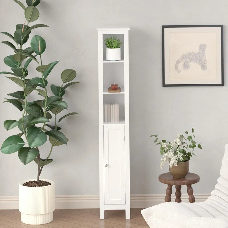 Meuble de rangement de salle de bain avec étagères réglables
