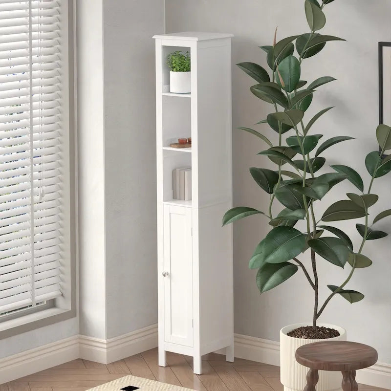 Meuble de rangement de salle de bain avec étagères réglables
