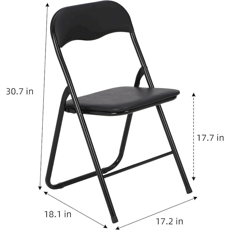 6 chaises pliantes avec coussin et patins antidérapants