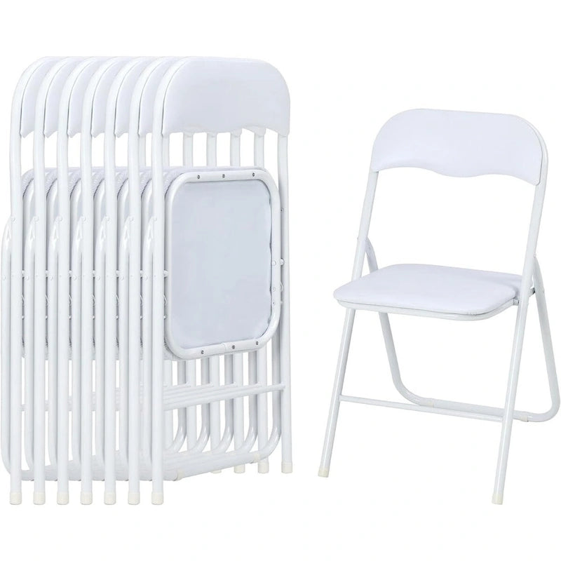 6 chaises pliantes avec coussin et patins antidérapants
