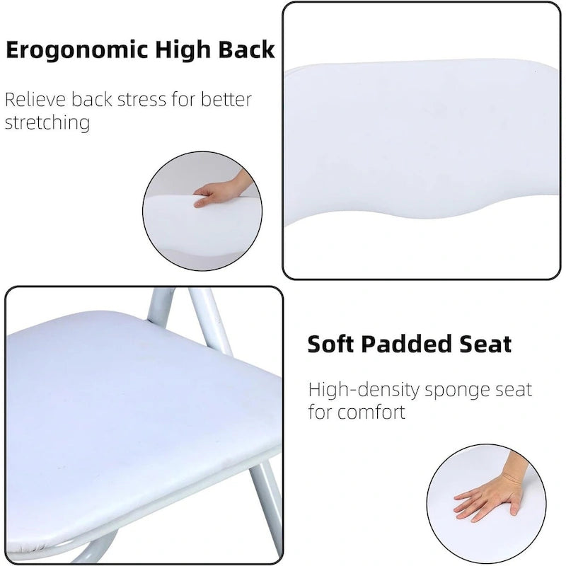 6 chaises pliantes avec coussin et patins antidérapants