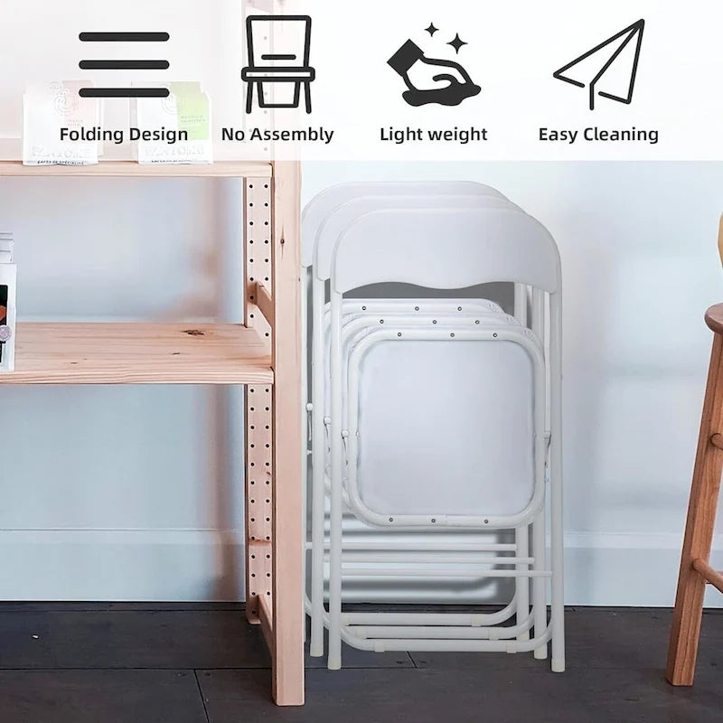 6 chaises pliantes avec coussin et patins antidérapants